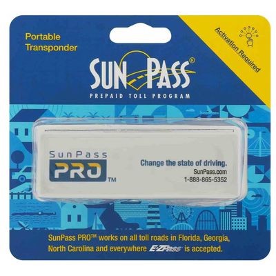 SunPass PRO Transponder Portable Prepaid Toll Program Works in Florida Georgia North Carolina and Anywhere EZPass is Accepted