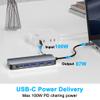 Docking Station for Dell/HP/Lenovo/Surface Laptop, Dual HDMI Adapter for 2 Monitors, 13 in 1 USB C Hub With HDMI/VGA/USB/PD/Ethernet/SD/TF/Audio view 3