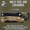 United Cutlery USMC Multi-Tool and Carabiner Clip with Stainless Steel Blade | Aluminum Handle | Pliers | Saw | Bottle Opener | Phillips Head Screwdriver | Officially Licensed by the USMC view 2