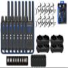 Motorola Solutions, Talkabout T802, Portable FRS Two Way Radio 8 Pack Walkie Talkies Blue/Black 22 Channels 4 Dual Charger Docks 8 PTT Earpieces view 1