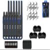 Motorola Solutions, Talkabout T802, Portable FRS Two Way Radio 6 Pack Walkie Talkies Blue/Black 22 Channels 3 Dual Charger Docks 6 PTT Earpieces view 1
