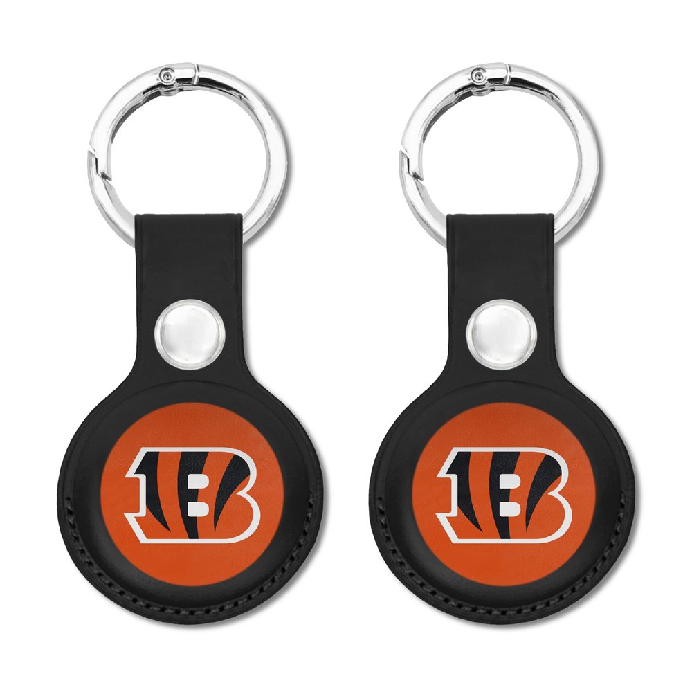 NFL Cincinnati Bengals Keychain Apple AIR TAG Holder 2-Pack for Dogs & Cats, Case for Apple Airtag Tracker, GPS Dog Tracking Device Pendant Holder