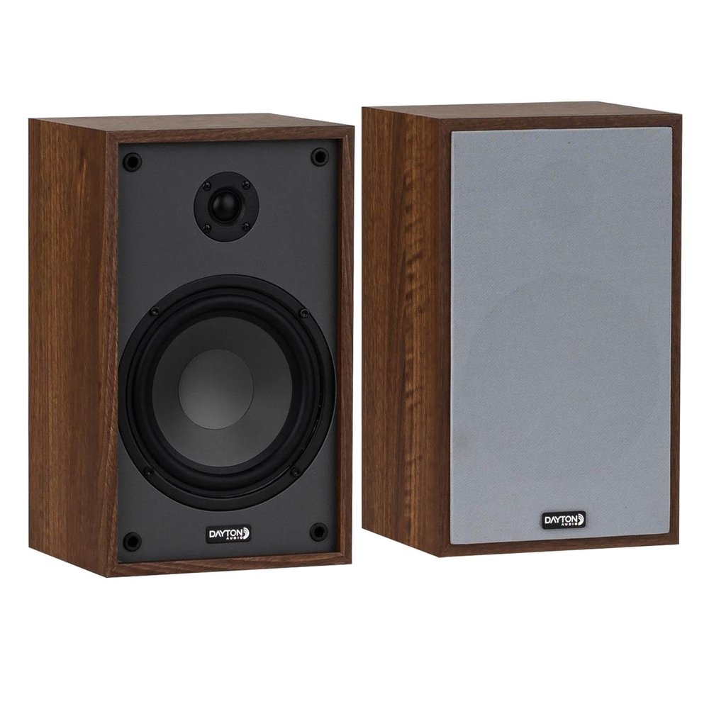 Dayton Audio Classic B65 Bookshelf Speakers, 6.5" Woofer & 1" Tweeter, Passive 2-Way Design, 60W RMS, for Music, TV & Home Audio Systems  Wood