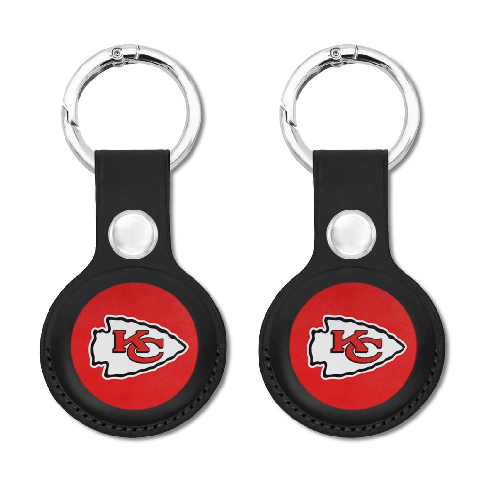 NFL Kansas City Chiefs Keychain Apple AIR TAG Holder 2-Pack for Dogs & Cats, Case for Apple Airtag Tracker, GPS Dog Tracking Device Pendant Holder