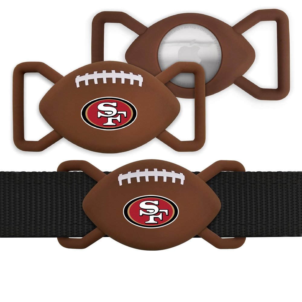 NFL SAN Francisco 49ERS Football Apple AIR TAG Holder 2-Pack for Dogs & Cats, Case for Apple Airtag Tracker, GPS Dog Tracking Device Collar Holder