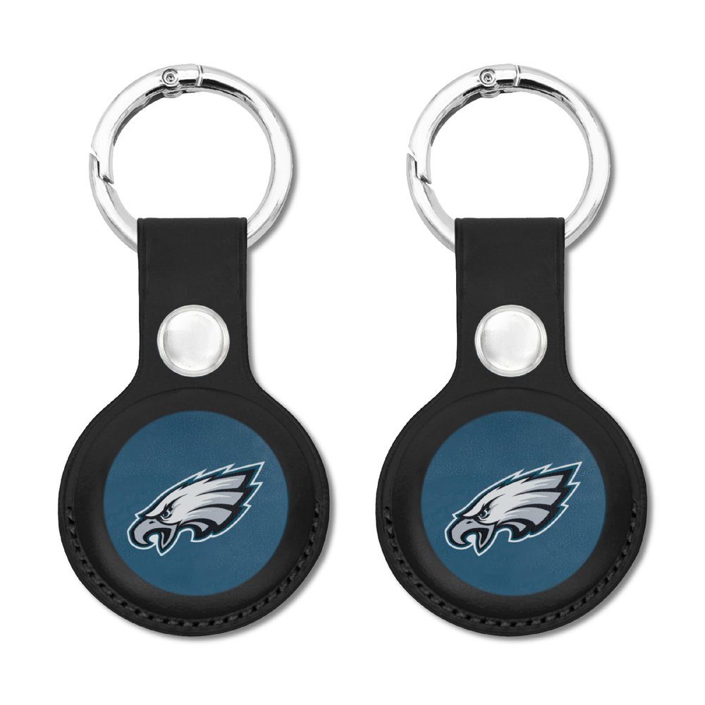 NFL Philadelphia Eagles Keychain Apple AIR TAG Holder 2-Pack for Dogs & Cats, Case for Apple Airtag Tracker, GPS Dog Tracking Device Pendant Holder