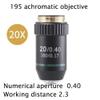 ZTBH Microscope Accessories Kit 195 Achromatic Objective Lens 4X 10X 20X 40X 60X 100X for Biological Microscope RMS 20.2mm Optical Microscope Parts Microscope Slides (Color : 20X) view 2