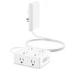 Flat Extension Cord with Outlet Cover, Olcorife Flat Plug Power Strip with 8 Outlets and 4 USB Ports, 2000 Joules Surge Protector, 10 FT Cord Hidden Outlet Extender for Tight Spaces view 1