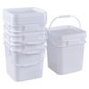 Gloreen 4-Pack 2.9 Gallon Square Plastic Bucket with Sealed Lid, White view 1