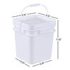 Gloreen 4-Pack 2.9 Gallon Square Plastic Bucket with Sealed Lid, White view 3