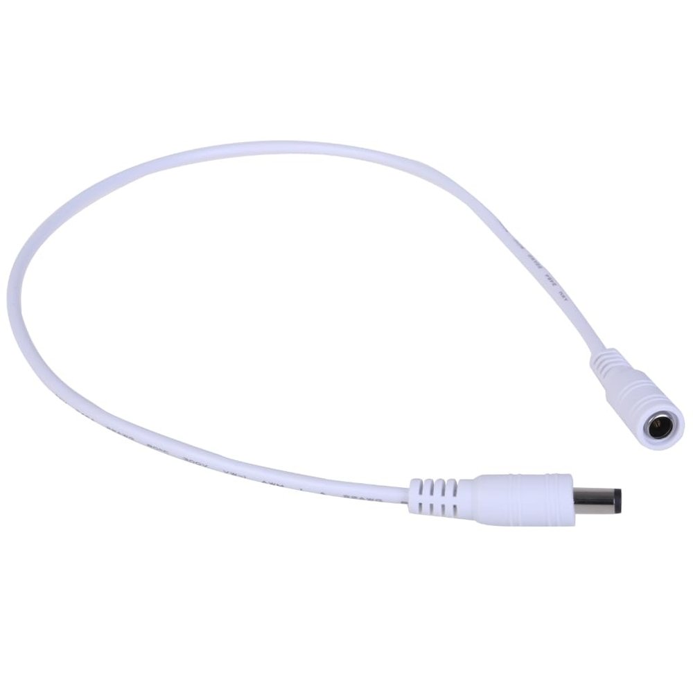Bottone Power Extension Cable 5.5x2.1mm Female to 5.5mmx2.1mm Male Power Cable for CCTV Security Cameras Surveillance, White