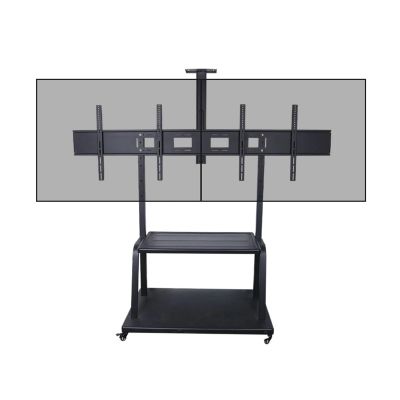 AVXANKTG LCD TV Mobile Cart 32-100 Inch 1800 Dual Screen Video Conferencing TV Stand, Black