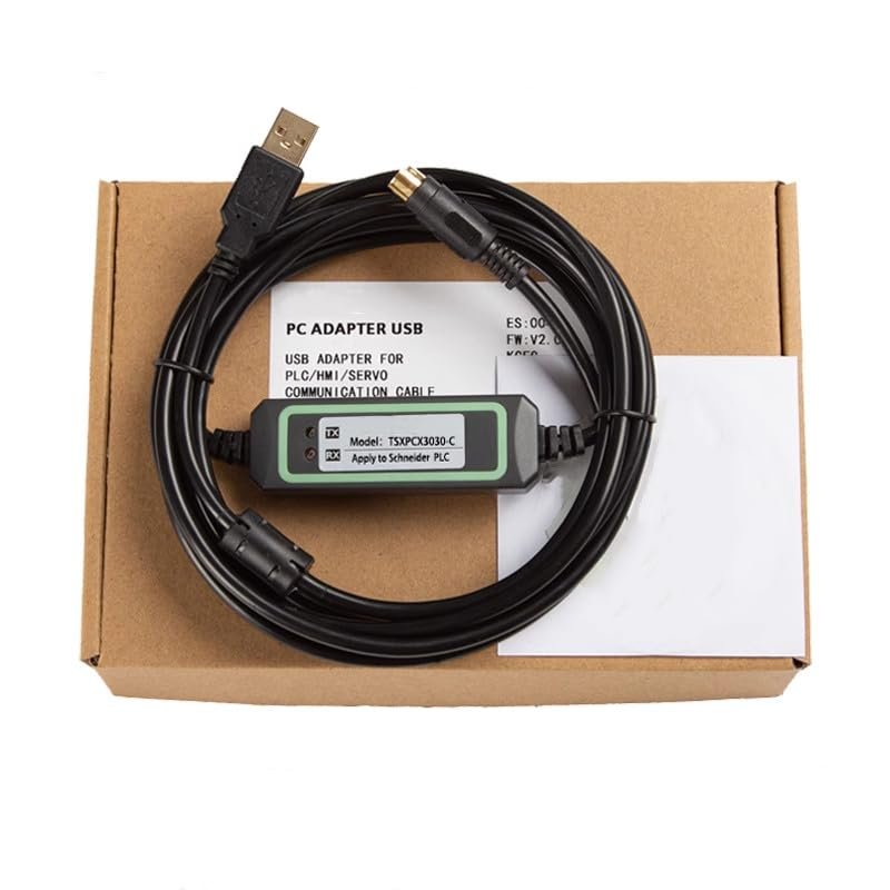 TSXPCX3030-C for TSX/TWIDO/Premium Series PLC Debugging Cable Download Cable Programming Cable Gold-Plated High Speed and Stable Model FT232RL Chip 3 Meter