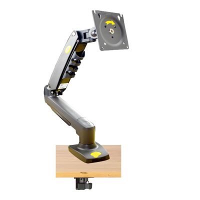 AVXANKTG F80 17-30 inch 2-9 kg Double arm air Pressure Gas Spring vesa 100x100 Monitor Desktop mounting Bracket Clip Grommet Base PC Desktop Stand (Color : Matte Charcoal)