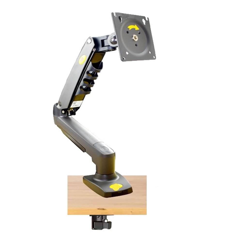 AVXANKTG F80 17-30 inch 2-9 kg Double arm air Pressure Gas Spring vesa 100x100 Monitor Desktop mounting Bracket Clip Grommet Base PC Desktop Stand (Color : Matte Charcoal)