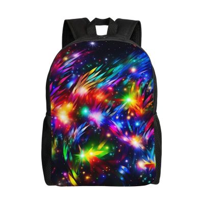 RLDOBOFE Laptop Backpack for Men Women Lightweight Backpack Bright Beautiful Colorful Art Casual Daypack with Bottle Side Pockets