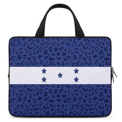 Leopard Print Honduras Flag Laptop Bag Laptop Case Computer Messenger Bag with Adjustable Shoulder Strap