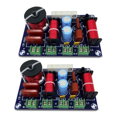 KTELI 2PCS 3-Way 250W 850/5200Hz Frequency Divider DIY Speaker Filter Circuit Treble Medium Bass HiFi Stereo Audio Crossover Easy to Use, 500701832