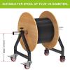 Lifeswell Wire Spool Rack, Portable Cable Caddy, Swivel Caster Wheels with Brake, Steel Fully Welded Wire Rack Dispenser for up to 28" Diameter Spools, 220 lbs Capacity, Black view 2
