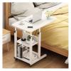 Bedside Desk C-Shaped Base Laptop Desk Home Office Laptop Desk 3 Tier Movable Lift Lazy Laptop Desk Adjustable Computer Table Bedside Desk Bed Desk with Universal Wheels Portable Computer Desk view 1