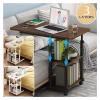 Bedside Desk C-Shaped Base Laptop Desk Home Office Laptop Desk 3 Tier Movable Lift Lazy Laptop Desk Adjustable Computer Table Bedside Desk Bed Desk with Universal Wheels Portable Computer Desk view 4