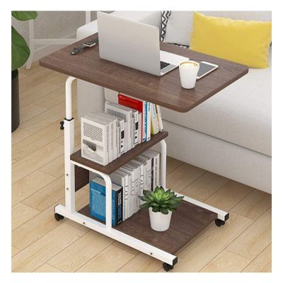 Bedside Desk C-Shaped Base Laptop Desk Home Office Adjustable Lap Table Mobile Laptop Computer Stand Bedside Table Portable Side Table for Bed Sofa Wheels Side Table Comfortable Anniversary