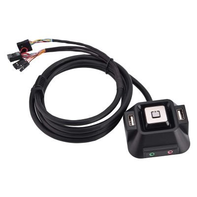 Sunicon Desktop Computer Power Switch, Dual USB Ports Power Reset Button Audio Microphone Port Power Reset Button Audio Microphone Port