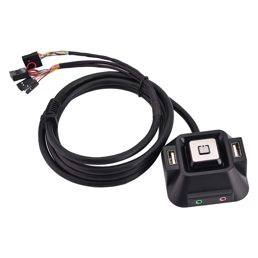 Sunicon Desktop Computer Power Switch, Dual USB Ports Power Reset Button Audio Microphone Port Power Reset Button Audio Microphone Port