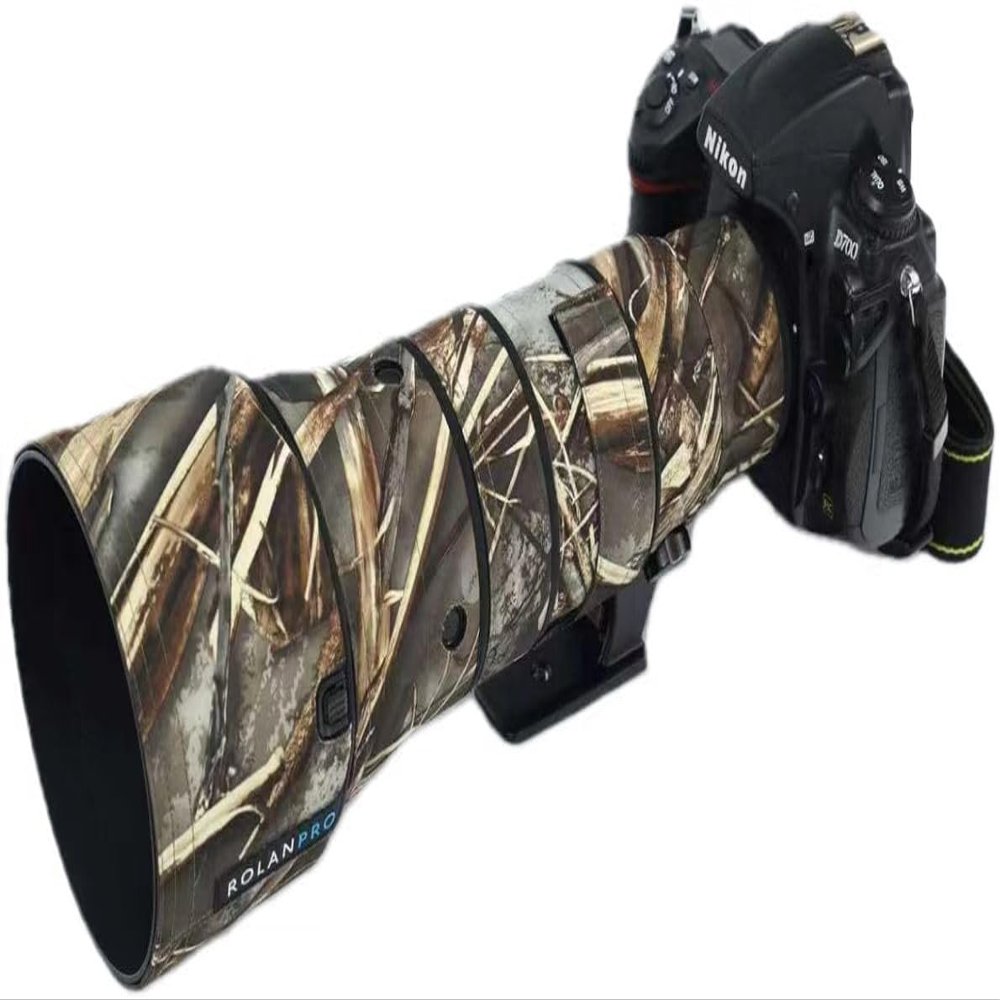 ROLANPRO Rainproof Lens Cover for Nikon AF-S 500mm F5.6E PF ED VR Rain Cover - Durable and Versatile Lens Protection Case Sleeve #9d Grass Camo Waterproof