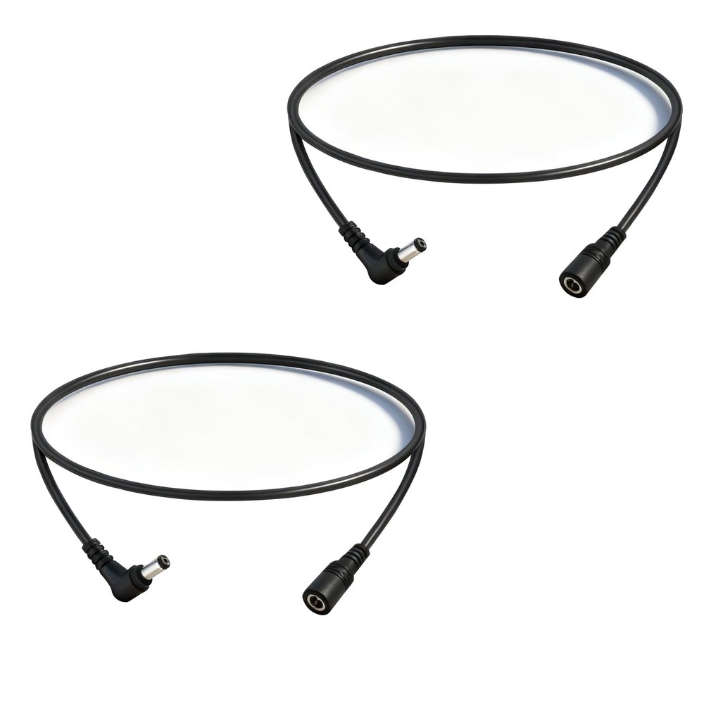 1.6FT DC Power Extension Cord 5.5mm x 2.1mm 12V Male to Female 18AWG Power Extension Cord for Surveillance Camera Router LED Light Bar 2pcs
