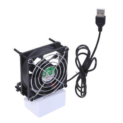 BEIYINAI Intelligent USB 80mm Cooling Fan USB Powered Cooling Fan Automatic PC Routers Fan with Temperature Control for Routers 800 3000RPM Fan