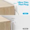 2 Prong Flat Extension Cord 10 FT, Olcorife 2 Prong to 3 Prong Outlet Adapter, Flat Plug Power Strip with 6 Outlets 3 USB Ports(1 USB C), 2000J Surge Protector, US to Japan Plug Adapter view 3