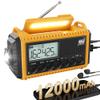 12000mAh/44400mWh Emergency Radio- NOAA Weather Alert Radio with Auto-Scan & SOS Alarm, Solar Hand Crank 6-Way Power, Flashlight, Reading Lamp for Outdoor, Hiking, Emergencies view 1