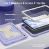 ACEMO iPad (A16) 11th Generation Case/iPad 10th Generation Case 10.9 inch 11 inch with Screen Protector/Shoulder Strap/Pencil Holder/Kickstand Cute Kids Girls Cover for iPad 2025 2022 Purple view 3