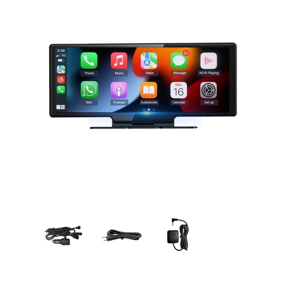 10.26 Inch Wired AUX Dual Cameras 4K Dash Cam Front and Rear Compatible for Ap Carplay & Android Auto Portable Car Stereo(C A G,None)