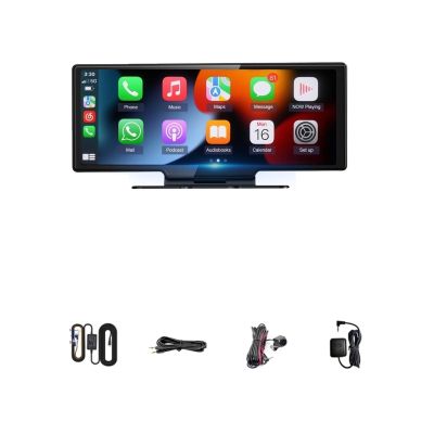 10.26 Inch Wired AUX Dual Cameras 4K Dash Cam Front and Rear Compatible for Ap Carplay & Android Auto Portable Car Stereo(A A R G,None)