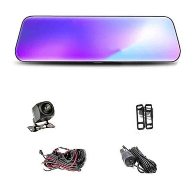 10" Car DVR Touch Screen Stream Media 1080P Front/Rear Camera Dash cam Auto Video Recorders Rearview Mirror Backup cams(Color:with Rear Camera,Size:16G)