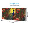 WZYGXMW Peacock Flowers Extended Mouse Pad Waterproof Anti-Slip Pad for Gaming Learning Office Horizontal Size 12x31.5 Inches, Black view 2