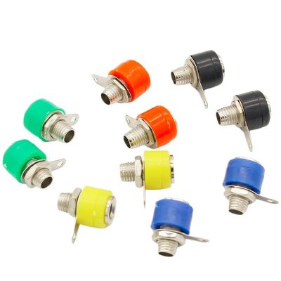 10pcs/lot 4mm Banana Binding Post 4mm Banana Socket 5color/lot (Color : Blue)