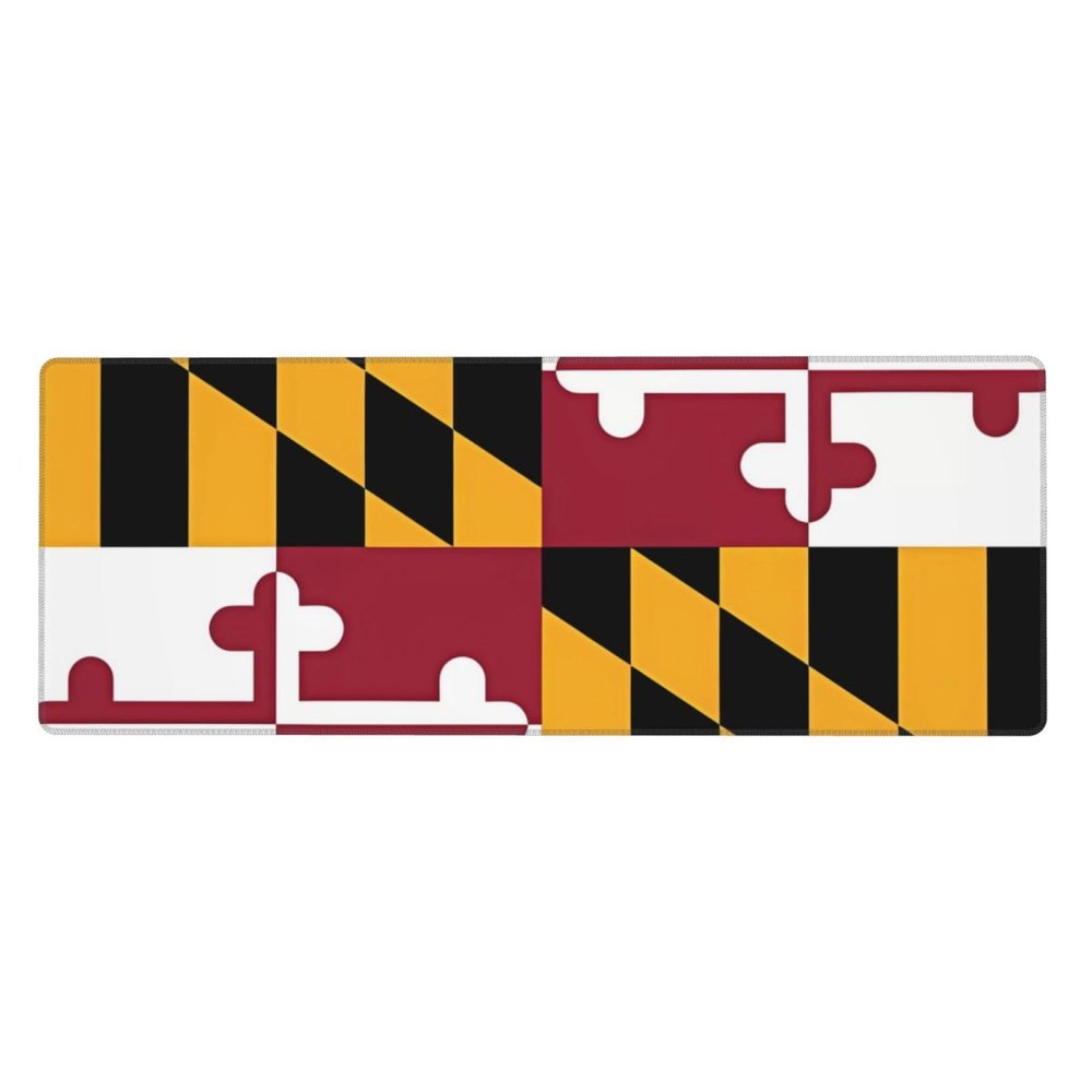 WZYGXMW Flag of Maryland Extended Mouse Pad Waterproof Anti-Slip Pad for Gaming Learning Office Horizontal Size 12x31.5 Inches, Black