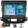 5G WiFi 8 Core 4+64GB Android 15 Car Stereo for Mitsubishi Outlander 2008-2015 Wireless Carplay, 9'' Touch Screen Car Radio with Android Auto, GPS, WiFi, Bluetooth, SWC, Backup Camera, DSP view 1