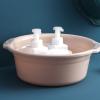 Mrisata Round Plastic Wash Basin, Wash Basin, Plastic Round Hospital Bedside Laundry Soaking Tub Portable Dish Wash Tub Portable Laundry Washbasin for Washing Cleaning Foot Bath (M), Medium view 3