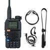 QUANSHENG UV-5R Plus Radio NOAA USB-C Charging Ham Radio AM FM Long Range RT-600 Air Band Tri-Band with 18.89in Tactical Antenna Headset and Programming Cable view 1