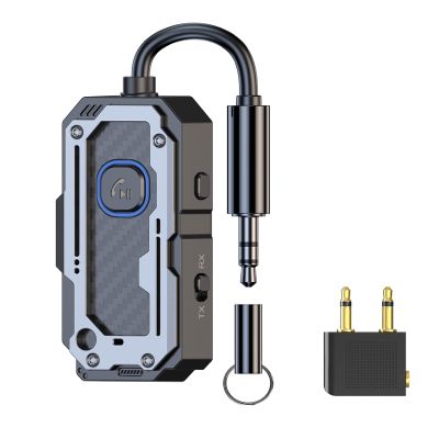 Bluetooth Transmitter Receiver Audio Adapter, Wireless AUX for 2 Headphones/iPhones, Use 3.5mm Jack for Airplanes, Car Radio, TVs, PCs, amplifiers, Home Stereos Audio Steaming, Hands-Free Call
