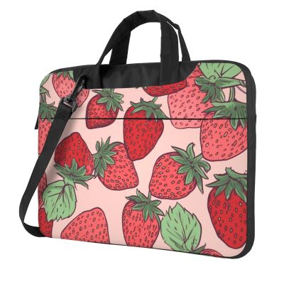 13 inch Laptop Tote Bag Men Women Strawberry pattern Shoulder Laptop Sleeve Briefcase Messenger Computer Bag