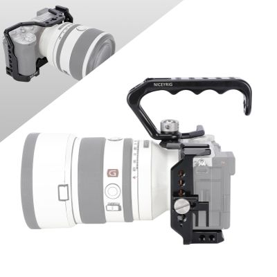 NICEYRIG Aluminum Cage Kit for Sony Alpha A7Cii A7Cr A7C with Top Handle Grip, HDMI Cable Clamp, Camera Accessory Support Video Rig
