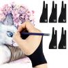 Falling in Art 5 Pack Drawing Gloves With Two Fingers, Digital Artist for Left and Right Hand, Soft Art for Graphic Drawing Tablets, iPads, Monitors and Paper Sketching, M view 1