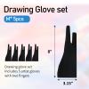 Falling in Art 5 Pack Drawing Gloves With Two Fingers, Digital Artist for Left and Right Hand, Soft Art for Graphic Drawing Tablets, iPads, Monitors and Paper Sketching, M view 2