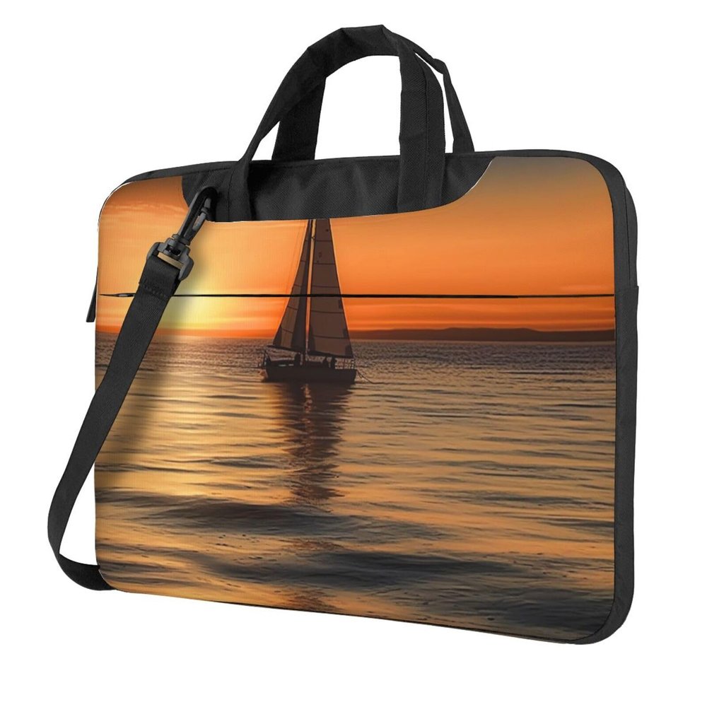 14 inch Laptop Tote Bag Men Women Sunset Beach Sailboat Shoulder Laptop Sleeve Briefcase Messenger Computer Bag