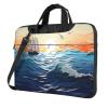 13 inch Laptop Tote Bag Men Women Ocean Waves Sailboat Shoulder Laptop Sleeve Briefcase Messenger Computer Bag view 1